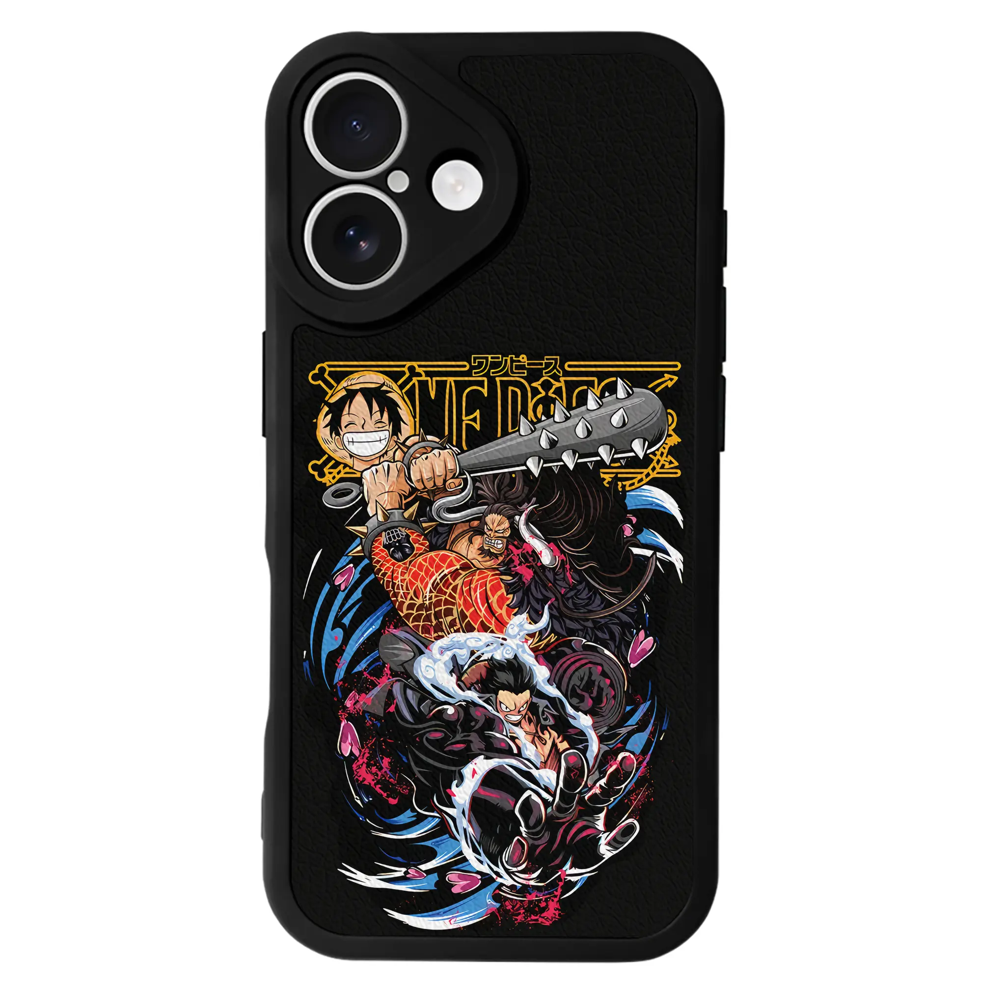 ワンピース グッズ モンキー・D・ルフィ - IPhone 16シリーズ対応 ・ シリコンスマホケース ・ レザー調 ・ 高精度フィット ・ 耐衝撃 ・ ワイヤレス充電対応 ・ 精密カット